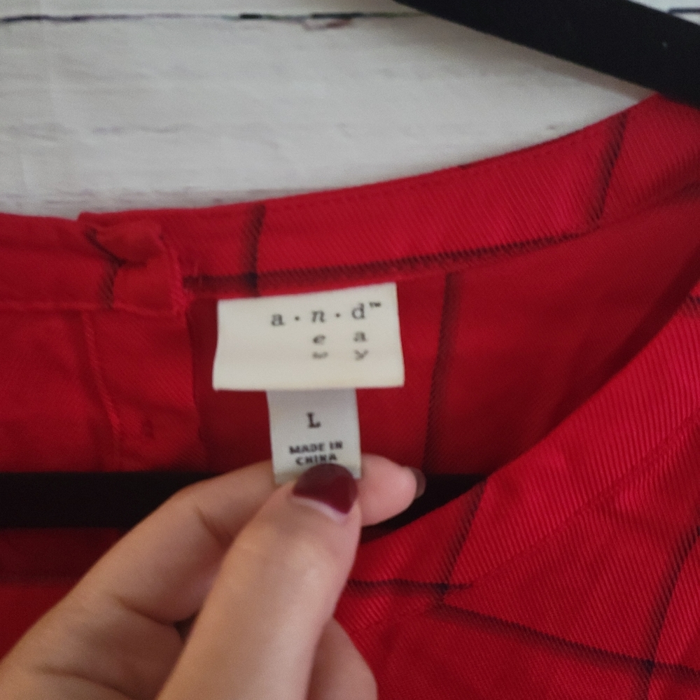 A New Day L Longsleve Plaid Pocket  Dress - Picture 4 of 6